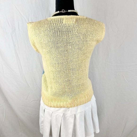 80’s Vintage hand-knit pastel sweater-vest - Picture 4 of 7